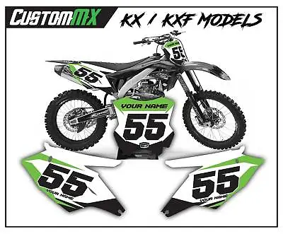 Kawasaki Kx Kxf Motocross Backgrounds Number Boards Graphics 85 125 250 450 500 • £35