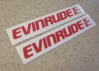 Evinrude Vintage Outboard Motor Decals 9  RED 2-Pak FREE SHIP + FREE Fish Decal! • $9