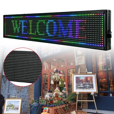 LED Sign 40 X8  Scrolling Message Display Board RGB 7-Color Programmable Board • $71.44