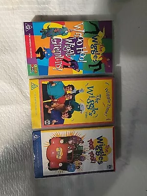 VHS VIDEOs  ORIGINAL WIGGLES - TOOT TOOT Wiggles Time. Whoo Hoo Wiggly Gremlins • $19.95