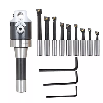 2  Boring Head With Straight R8 Shank And 9 Pc 1/2  Boring Bar Set • $58.78