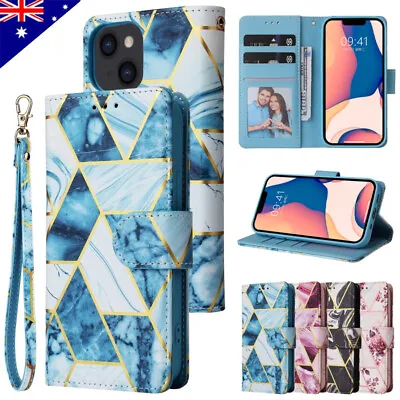 $13.69 • Buy For IPhone 15 14 13 12 11 Pro Max XS 8/7+ Wallet Case Marble Leather Stand Cover