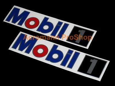 2x 15  38cm MOBIL 1 Decal Sticker ONE Motor Oil NASCAR F1 DTM BTCC Lubricant Gas • $34.90