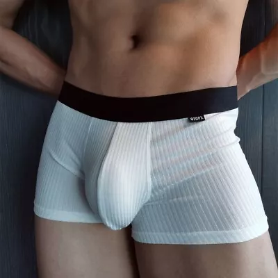 $10.99 • Buy Soft Men's Boxer Panties U Convex Pouch Shorts Sexy Male Underwear Underpants