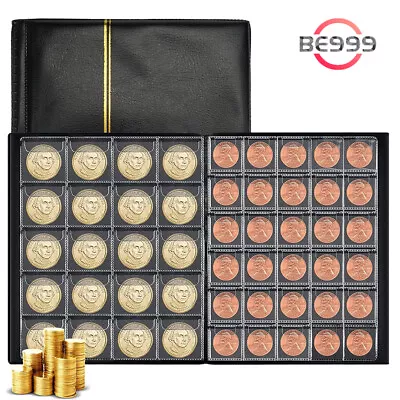 250 Coin Holder Collection Storage Collecting Money Penny Pockets Album Book UK • £11.89