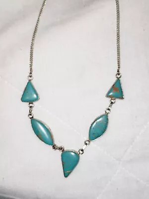 Native American Silver And Turqouise Necklace • $30