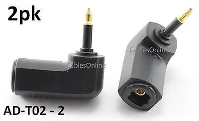 2-PACK Digital Optical Toslink To Mini-Toslink Plug Right Angle Audio Adapter  • $7.75