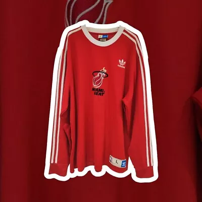 Rare Adidas Originals Miami Heat NBA Long Sleeve Top Red Size L • £39.99