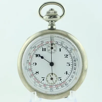 Antique Military Pilots 17 Jewel Manual Chronograph Pocket Watch Minerva 9CH • $410