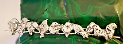 Vintage Sterling Silver .925 Birds On Brunch Bar Pin Brooch Rare • $19.99
