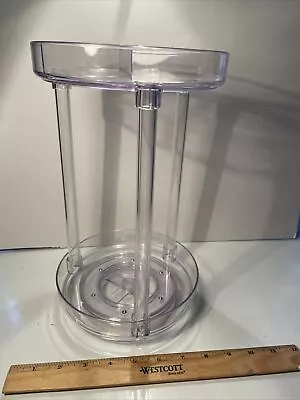 Lazy Susan Organizer 2 Tier Rack Turntable360° Rotating Storage Holder Acrylic • $4.99