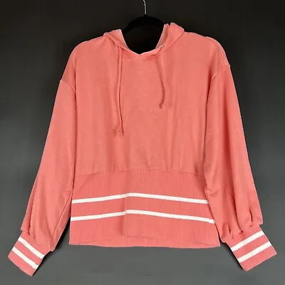 Venus Hoodie Womens Size L Long Sleeve Hooded Terry Coral • $17.49