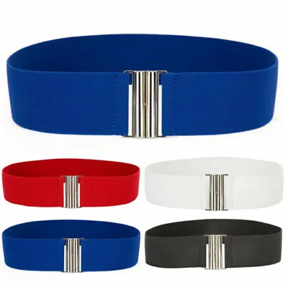 UK Women Wide Buckle Stretchy Elastic Waist Belt Waistband For Dress Coat Jeans* • £7.79