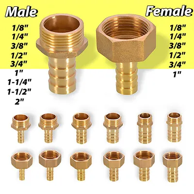 £5.82 • Buy BSP Brass Male/Female Thread Fitting Barb Hose Tail End Connector Air Gas Hose