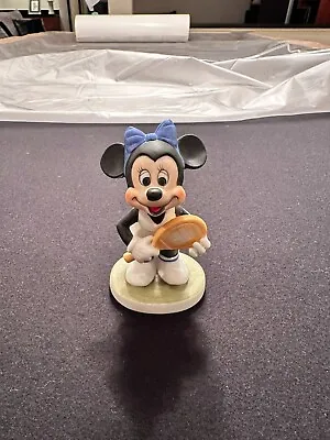 Vintage Walt Disney Productions Minnie Mouse Tennis Figurine Porcelain • $20