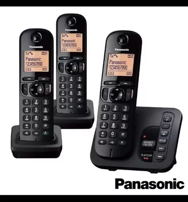 Panasonic KX-TGC223 Digital Cordless Answering System With Handset Trio - Black • £44.99