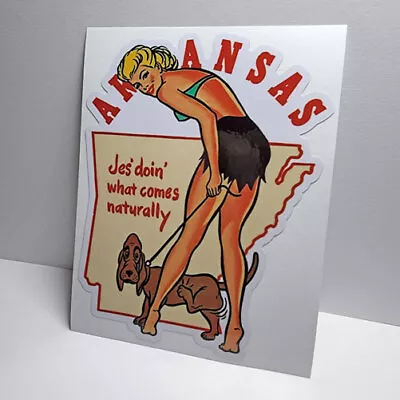 Arkansas Pinup Vintage Style Travel Decal / Vinyl Sticker Luggage Label • $4.69