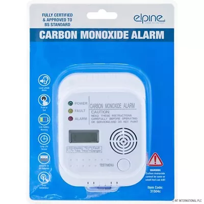 Digital Carbon Monoxide (co) Detector Alarm Battery Powered Stove Coal Uk New • £19.95