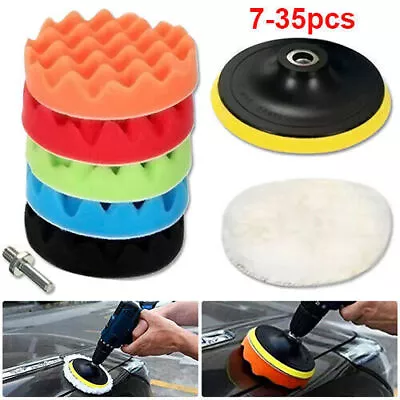 7-35PCS 7 Inch Polishing Waxing Pad Sponge Buff Buffing Kit Set For Car Polisher • $13.99