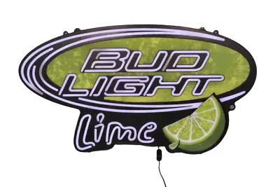 Bud Light Lime Beer Bar Sign LED Opti-Neon 30x17 Plastic Case Rare Sign Pub  • $160