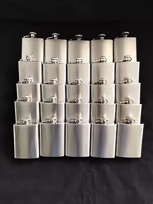 25 FLASK Stainless Steel 3 OZ W Screw Cap Wedding Bachelor Party Gift Memories • $49.99