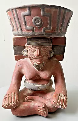 Mexican Planter Clay Terracotta Vase Native Decor Pottery 10 X7 X7  EUC • $59.90