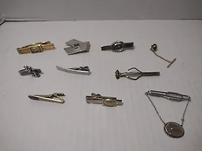 Lot Of 12 Vintage Tie Bars Clips Gold & Silver Tone • $12.08