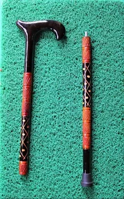 Men-Women-Wooden Walking Stick Cane With Beautiful Hand Carved Design • $34.79