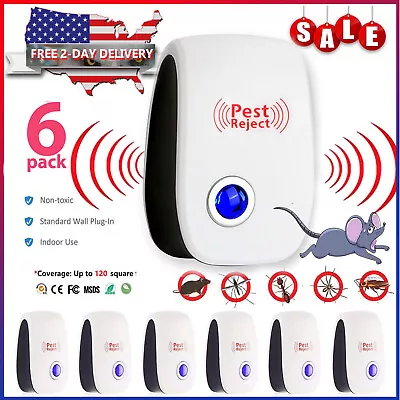 6PACK Ultrasonic Pest Reject Home Control Electronic Repellent Mice Rat Repeller • $12.33