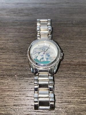 $11.85 • Buy Disney Ariel Little Mermaid Sketch Watch Accutime Crystal Bezel Silver Tone