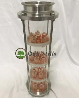 4  Borosilicate Glass Copper Bubble Plate Moonshine Reflux Column 4 Inch Distill • $280