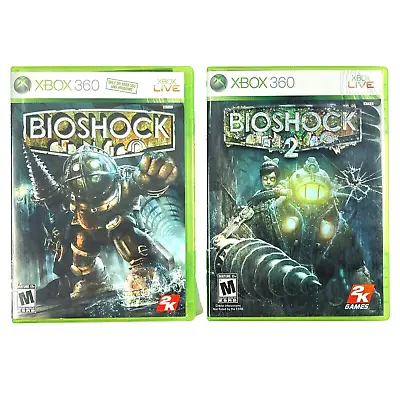 Xbox 360 Live Bioshock 1+2 Mature 2 Video Game Bundle 2K Games Microsoft • $17.95