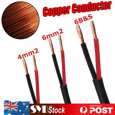 $24.16 • Buy 6BS 6mm 4mm Electrical Twin Core Wire Trailer Camper Caravan Battery Solar Cable