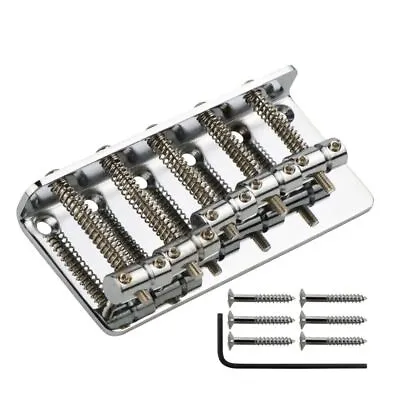 Chrome 5 String Vintage Style Bridge For J Bass P Bass Top Load • $16.05