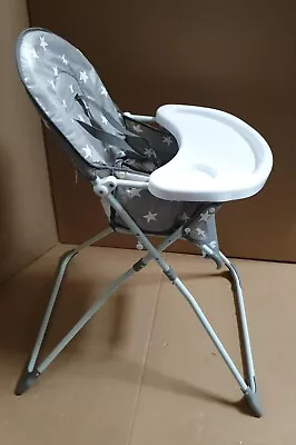 My Babiie Star Compact Highchair Kids Feeding Foldable High Chair - Grey • £24.95