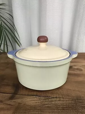 DENBY Juice 4pint Stoneware Casserole Dish With Handles -Green Yellow & Blue • £16