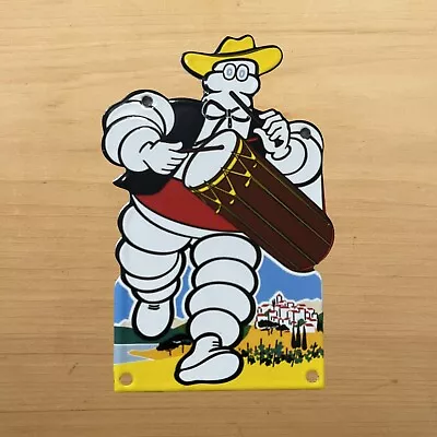 Vintage Michelin Tires Bibendum Man Porcelain Sign Gas Oil Pump Service Station • $3