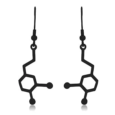 Dopamine Molecule Stainless Steel Dangle Earrings • $17.99