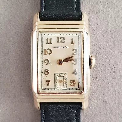 1934 Hamilton  Nelson  Art Deco Style Men's Vintage Wristwatch 10KGF Cal. 790 • $275