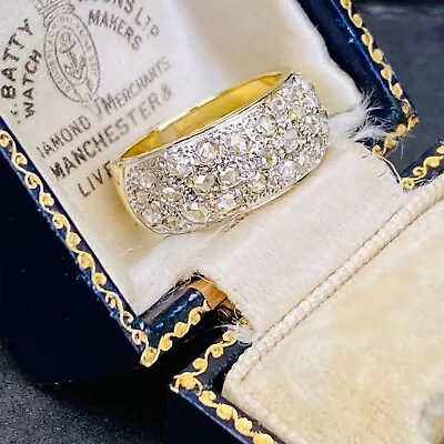 £855 • Buy Stunning, 18ct, 18k, 750 Gold, Pave-set Diamond 0.64ct Dress, Cocktail Ring