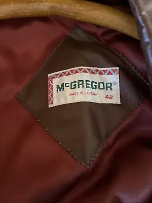 Vintage McGregor Brown Leather Jacket Size 42 Made In Uruguay • $35