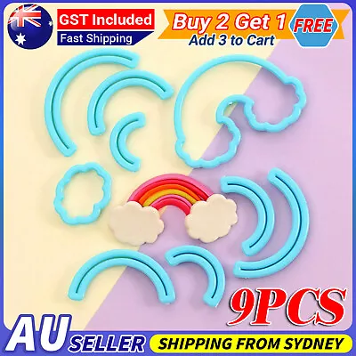 9x Rainbow Cookies Biscuit Cutter Fondant Mould Cake Sugarcraft Decorating Mold • $5.95