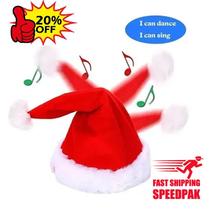 Christmas Xmas Novelty Santa Hat Cap For Musical Singing Moving Dancing Toy New: • £8.47