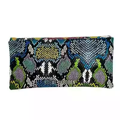 NWT STEVE MADDEN Clutch Women’s Crossby Sling Multi/Rainbow Color Snake Print • $38.99