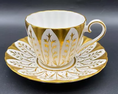 Royal Chelsea English Bone China Gold White Tea Cup Teacup & Saucer 466A England • $40.50