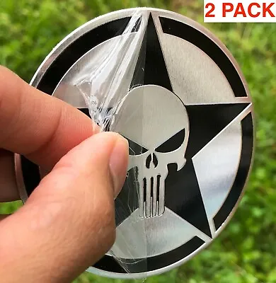  (2 PACK) METAL PUNISHER Emblem Sticker Decal For Truck Bike Auto 3  Diameter • $9.88