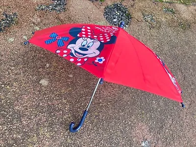 DISNEY Girls' Red Minnie Mouse Umbrella MAD ABOUT MINNIE • £6.99