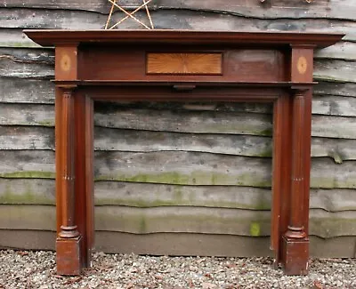 Vintage Mahogany Fire Surround Inlay Detail Column • £235