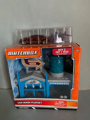 MATCHBOX CAR WASH PLAYSET New 2012 COLLECTIBLE W/ DIECAST Maroon Luxury Car #2 • $18