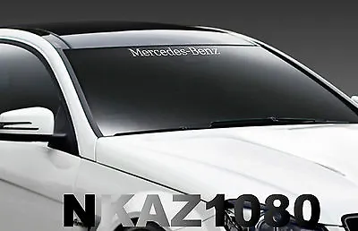 Mercedes Benz Windshield Vinyl Decal Sport Racing Sticker Emblem Logo WHITE • $21.56